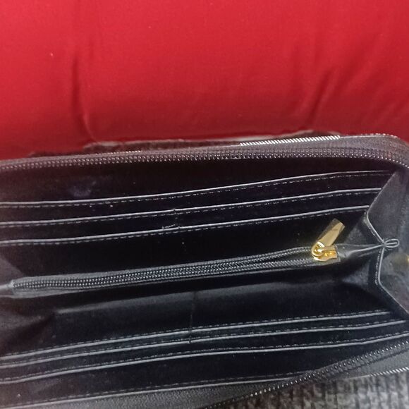 MIA K. COLLECTION Black, Gray, White Bonita Checker Wallet - Picture 4 of 4